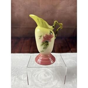 Beautiful Vintage Hull Pottery Glossy Woodland Ewer W6 - 1950   6 3/4 in. Tall